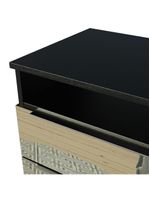 Mesa de Cabeceira Madesa 3227 2 Gavetas com Espelho Preto
