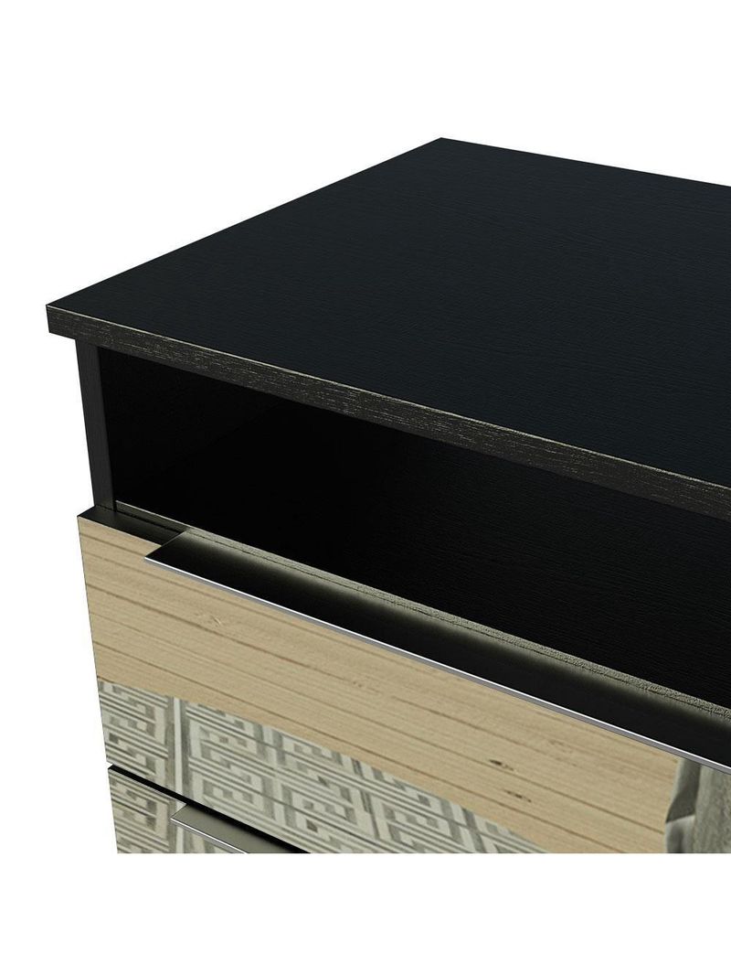 Mesa de Cabeceira Madesa 3227 2 Gavetas com Espelho Preto