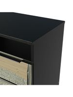 Mesa de Cabeceira Madesa 3227 2 Gavetas com Espelho Preto