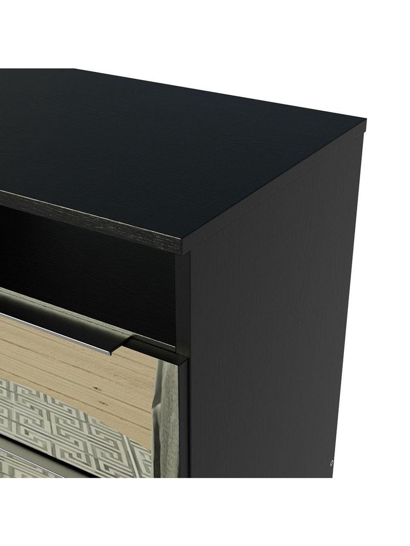 Mesa de Cabeceira Madesa 3227 2 Gavetas com Espelho Preto