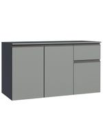 Balcão Gabinete de Pia Cozinha 3 Portas 1 Gaveta Suspenso Cinza – Madesa