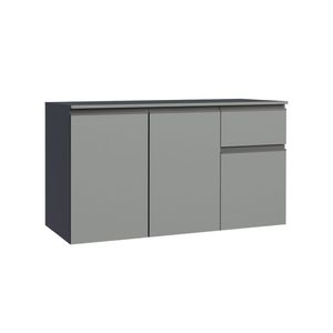 Balcão Gabinete de Pia Cozinha 3 Portas 1 Gaveta Suspenso Cinza – Madesa