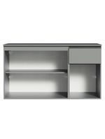 Balcão Gabinete de Pia Cozinha 3 Portas 1 Gaveta Suspenso Cinza – Madesa