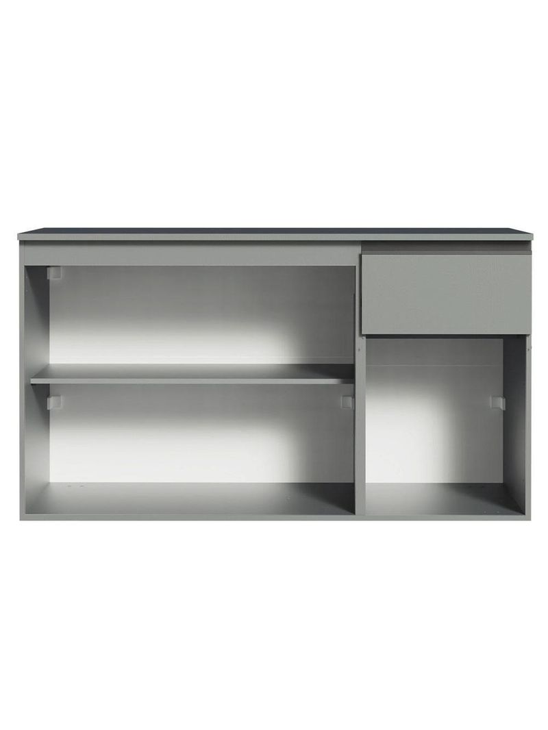 Balcão Gabinete de Pia Cozinha 3 Portas 1 Gaveta Suspenso Cinza – Madesa