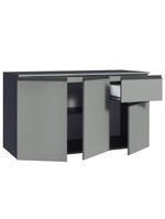 Balcão Gabinete de Pia Cozinha 3 Portas 1 Gaveta Suspenso Cinza – Madesa