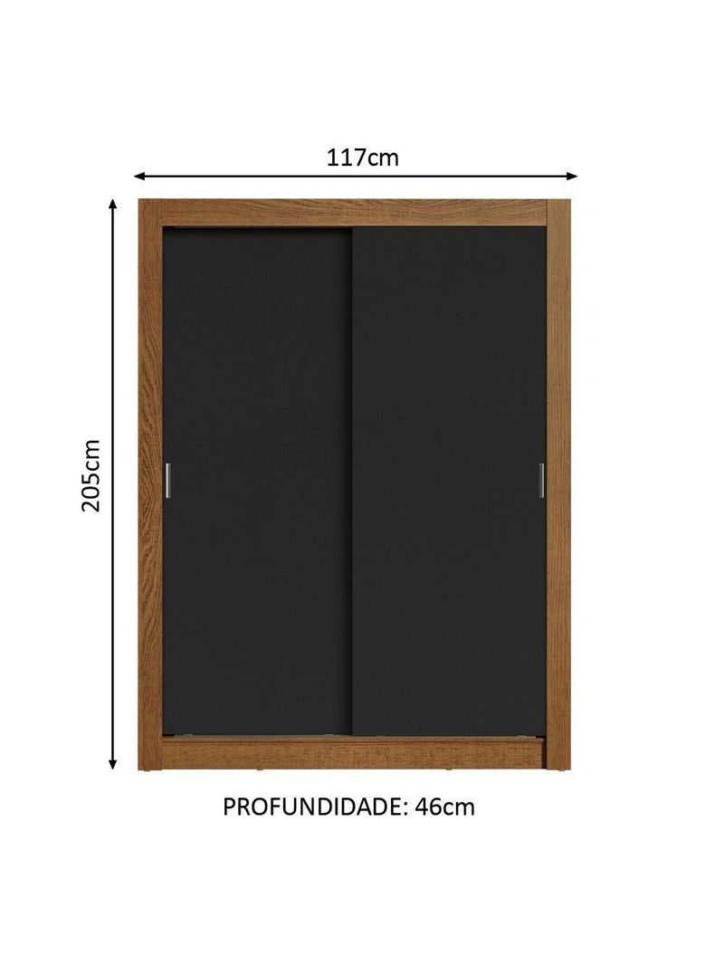 Guarda-roupa Solteiro Dallas 2 Portas de Correr Madesa
