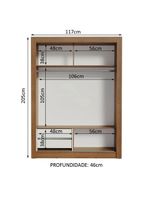 Guarda-roupa Solteiro Dallas 2 Portas de Correr Madesa