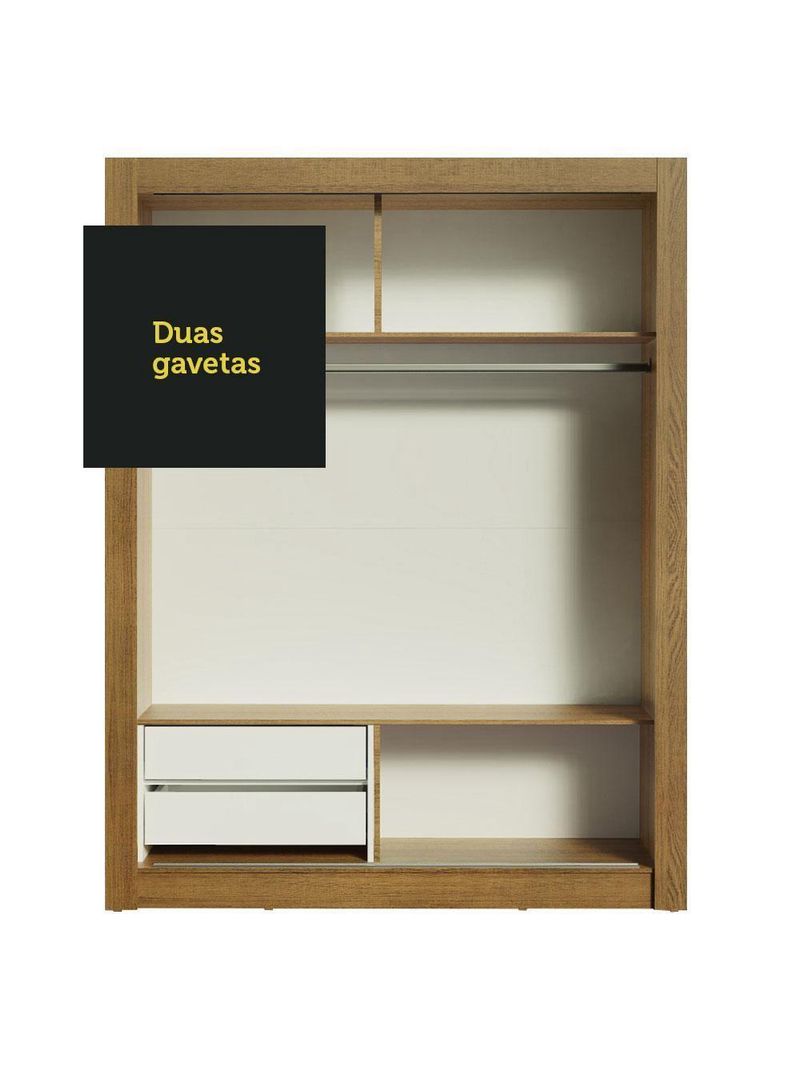 Guarda-roupa Solteiro Dallas 2 Portas de Correr Madesa
