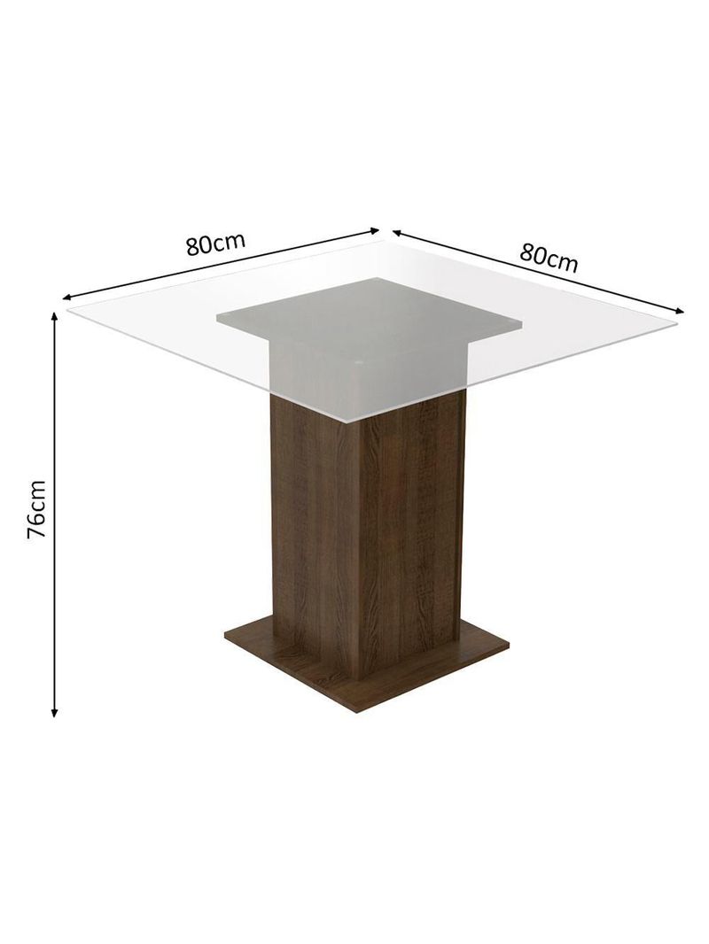 Conjunto Sala De Jantar Madesa Mesa Tampo Vidro 4 Cadeiras