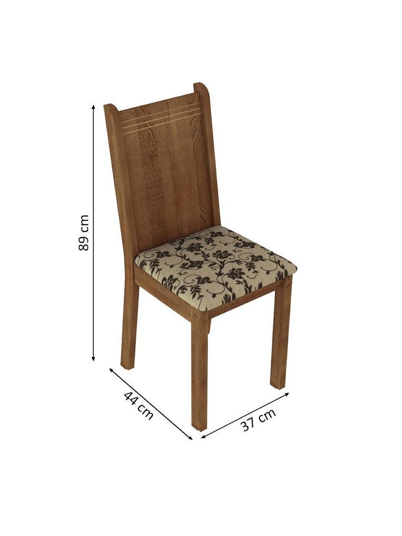 Conjunto Sala De Jantar Madesa Mesa Tampo Vidro 4 Cadeiras