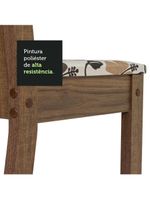 Conjunto Sala de Jantar Mesa Tampo de Madeira 4 Cadeiras – Rustic/Cinza/Floral Hibiscos – Samara Madesa