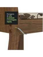 Conjunto Sala de Jantar Mesa Tampo de Madeira 4 Cadeiras – Rustic/Cinza/Floral Hibiscos – Samara Madesa