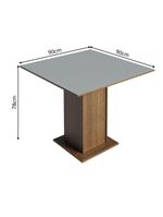 Conjunto Sala de Jantar Mesa Tampo de Madeira 4 Cadeiras – Rustic/Cinza/Floral Hibiscos – Samara Madesa