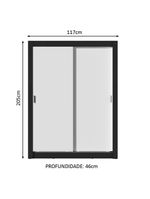 Guarda-roupa Solteiro Dallas Plus 2 Portas de Correr Madesa