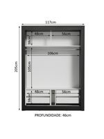 Guarda-roupa Solteiro Dallas Plus 2 Portas de Correr Madesa