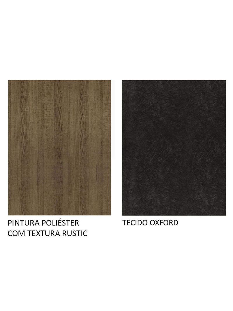 Conjunto Sala de Jantar Mesa Tampo de Vidro 4 Cadeiras Rustic/Preto Oxford – Evelin Madesa