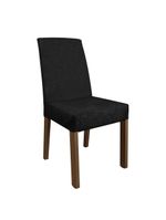 Conjunto Sala de Jantar Mesa Tampo de Vidro 4 Cadeiras Rustic/Preto Oxford – Evelin Madesa