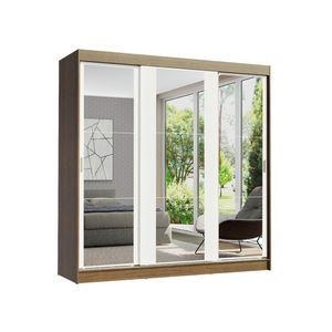 Guarda-roupa Casal Reno 3 Portas de Correr de Espelho Madesa