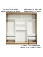 Guarda-roupa Casal Reno 3 Portas de Correr de Espelho Madesa