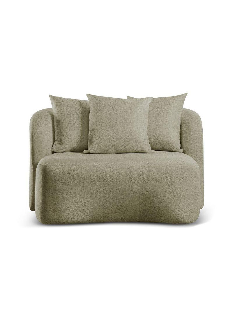 Sofá Curvo Orgânico Orion bouclé Verde 403