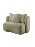 Sofá Curvo Orgânico Orion bouclé Verde 403