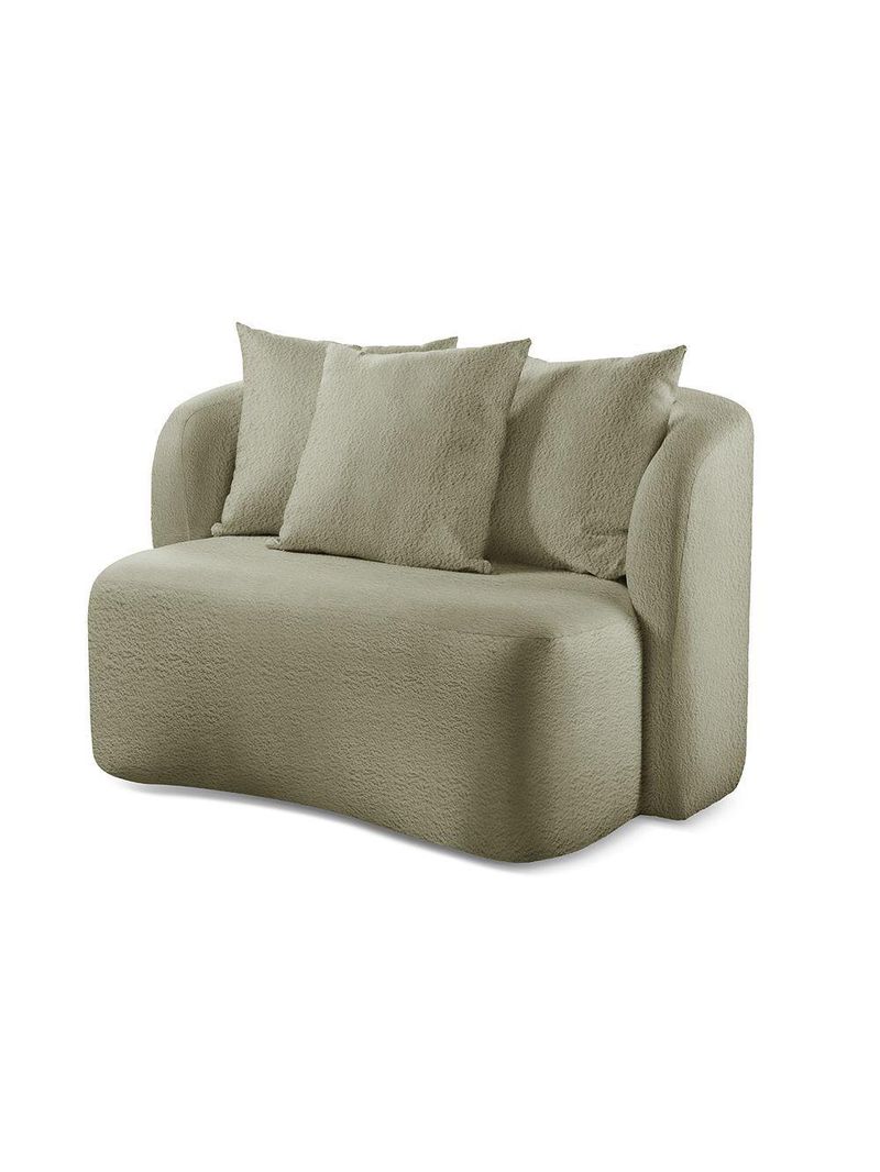 Sofá Curvo Orgânico Orion bouclé Verde 403