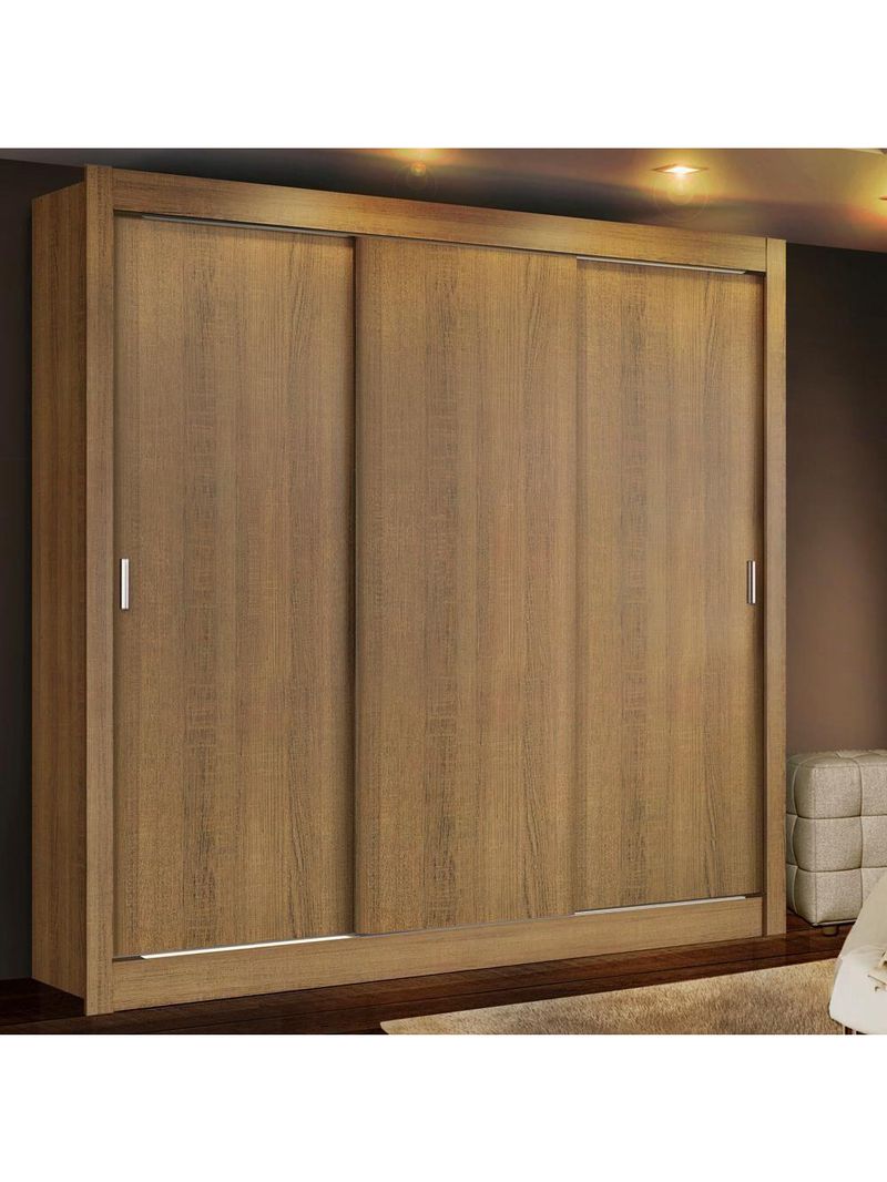 Guarda-Roupa Casal Mônaco 3 Portas de Correr Rustic Madesa