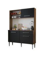 Cozinha Completa Compacta 120cm Life Rústico Preto Madesa