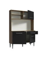 Cozinha Completa Compacta 120cm Life Rústico Preto Madesa