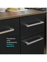 Cozinha Completa Compacta 120cm Life Rústico Preto Madesa