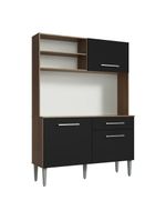 Cozinha Completa Compacta 120cm Life Rústico Preto Madesa