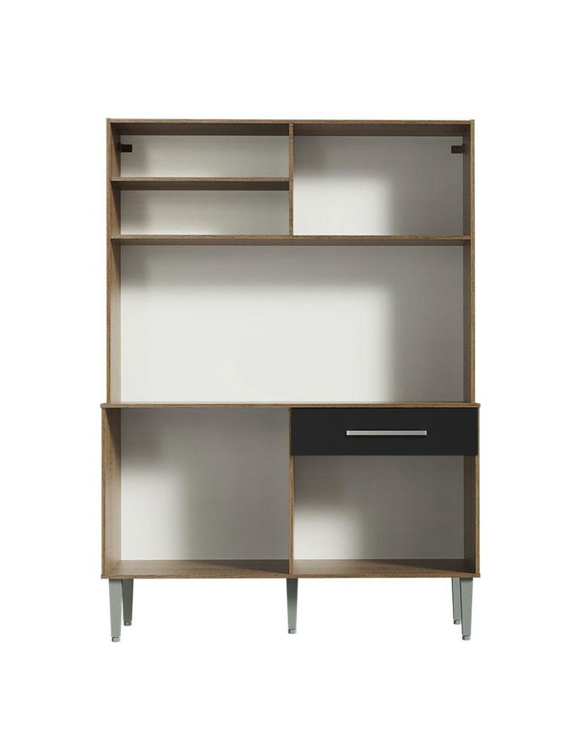 Cozinha Completa Compacta 120cm Life Rústico Preto Madesa