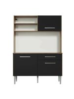 Cozinha Completa Compacta 120cm Life Rústico Preto Madesa