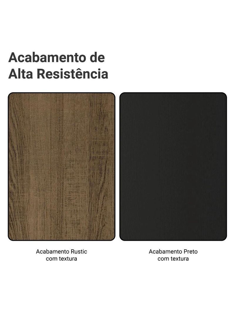 Guarda-Roupa Closet Modulado Valencia 2 Gavetas 129 cm – Rustic/Preto – Madesa XA