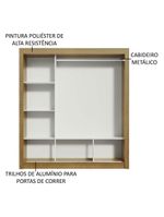 Guarda-roupa Casal Mônaco 3 Portas Com Espelho Rustic/Cinza