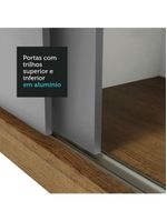 Guarda-roupa Casal Mônaco 3 Portas Com Espelho Rustic/Cinza