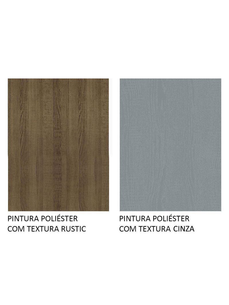 Guarda-roupa Casal Mônaco 3 Portas Com Espelho Rustic/Cinza