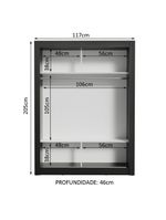 Guarda-roupa Solteiro Denver 2 Portas Correr Espelho Madesa