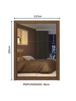 Guarda-roupa Solteiro Denver 2 Portas Correr Espelho Madesa