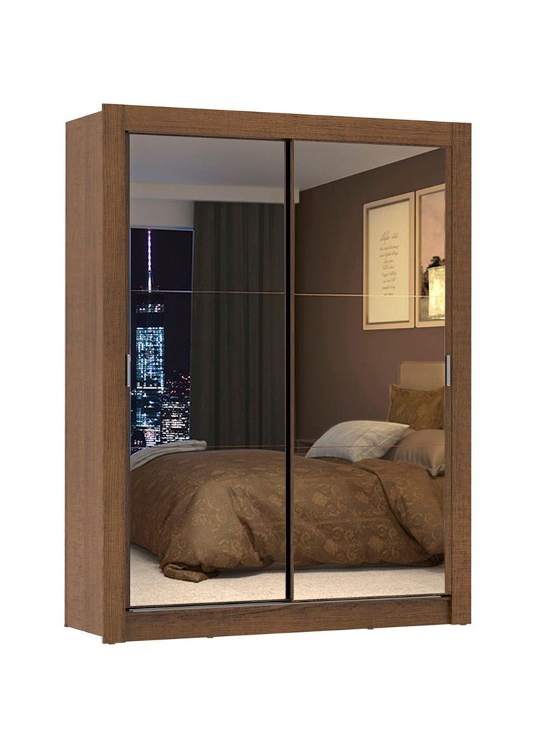 Guarda-roupa Solteiro Denver 2 Portas Correr Espelho Madesa