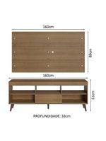 Rack com Painel para TV até 65 Polegadas com Pés – Rustic Detroit – Madesa