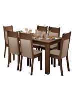 Sala de Jantar Jaíne Mesa de Madeira com 6 Cadeiras Madesa