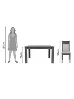 Sala de Jantar Jaíne Mesa de Madeira com 6 Cadeiras Madesa