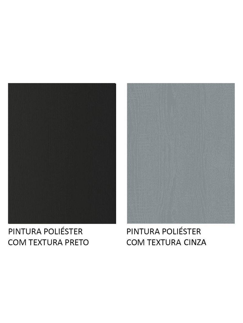 Guarda-roupa Solteiro 2 Portas Com Espelho Preto/Cinza
