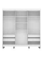 Guarda-Roupa Napoli 3 Portas de Espelho 8 Pés Branco Madesa