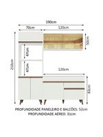 Cozinha Compacta Reims com Armário e Balcão Branco Madesa