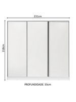 Guarda Roupa Royale Casal 100% MDF 3 Portas Correr Madesa