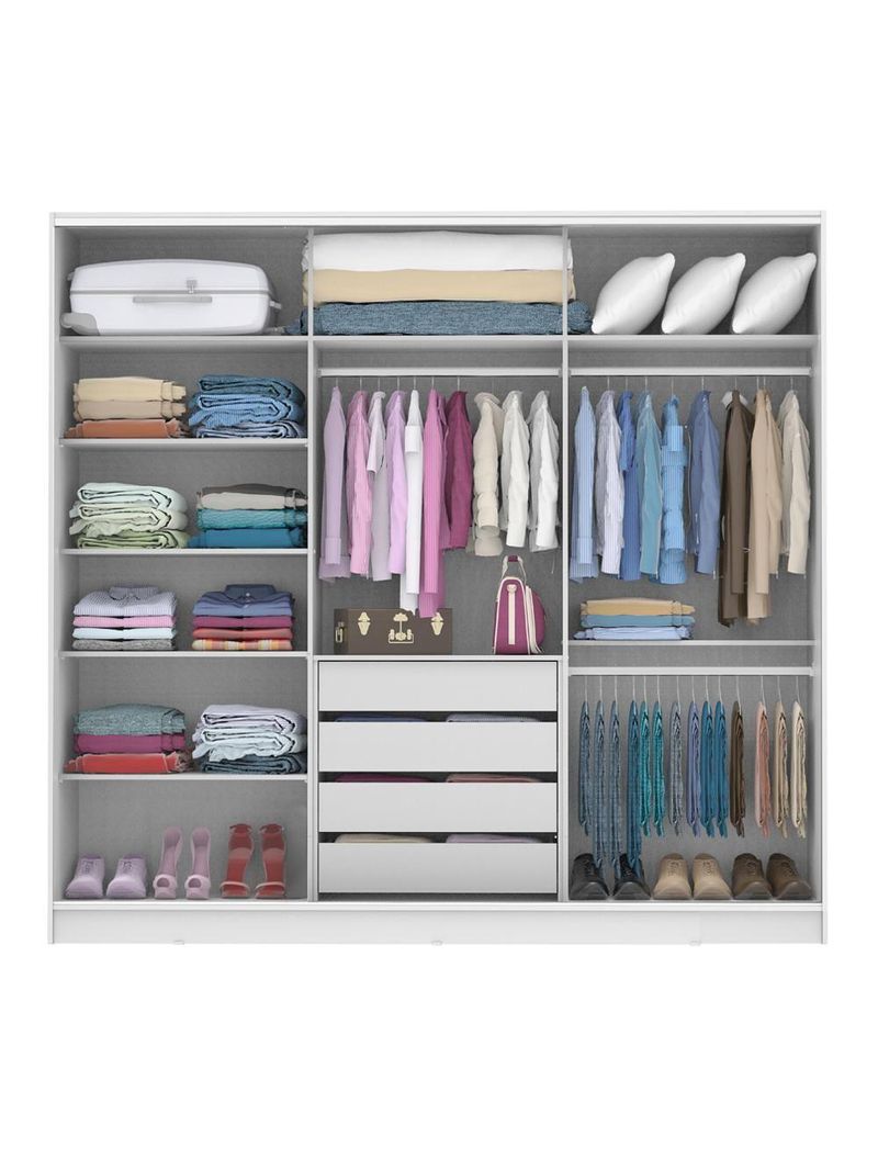 Guarda Roupa Royale Casal 100% MDF 3 Portas Correr Madesa