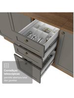 Armário de Cozinha Completa 280cm Vik Madesa 01 – Rustic/Cinza