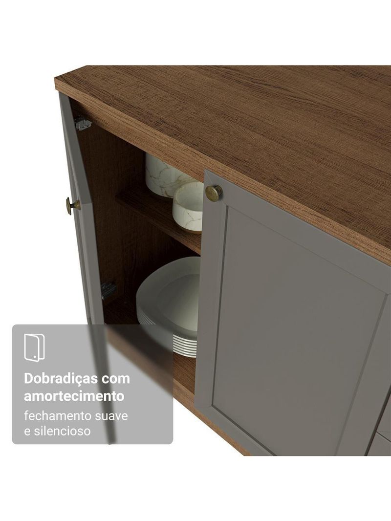 Armário de Cozinha Completa 280cm Vik Madesa 01 – Rustic/Cinza